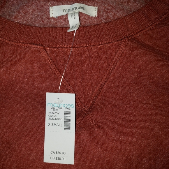 NWT Maurices Lightweight Crew Neck Tunic Sweater- XS - Picture 2 of 3